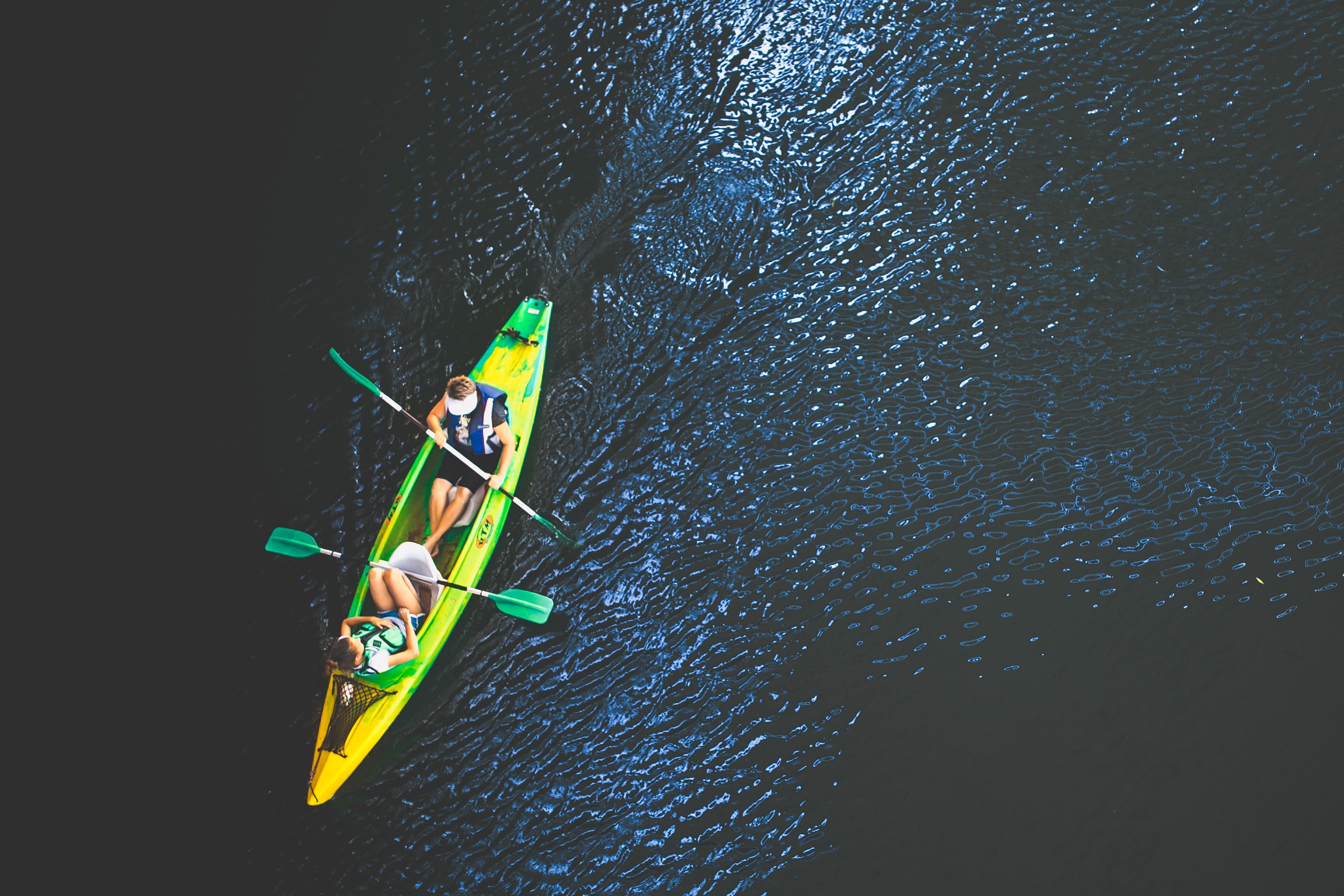 People in a canoe on a river